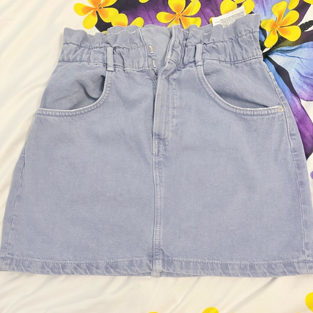Zara Soft Blue Mini Skirt